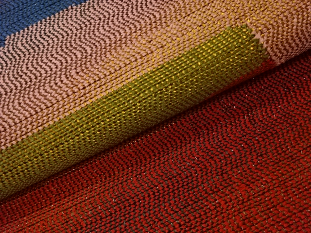  紙布抽象模様織出し夏用名古屋帯